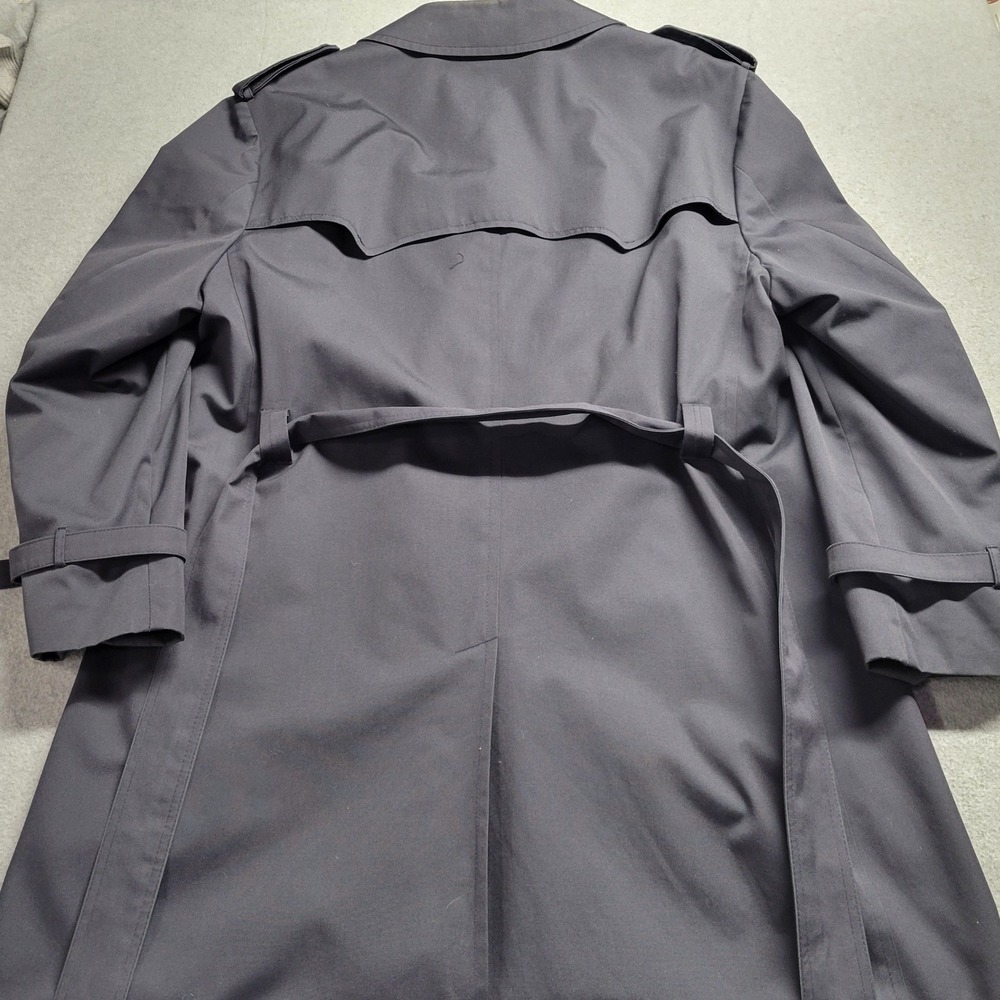 Christian Dior Monsieur Mens 42S Navy Blue Double Breasted Belted Trench Coat - Picture 15 of 16